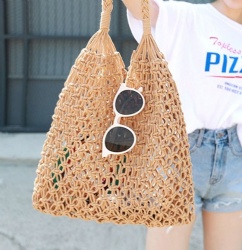 Handmade Cotton Rope Straw Women Hand Bags Vintage Crochet Macrame Beach Bags Clutch Purses And Handbags Ladies