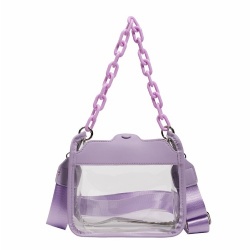 Transparent PVC Messenger Bag Customized Fashion Chain Shoulder Clear Women Crossbody Bags