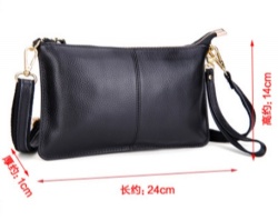 Single colored Genuine Leather Handbag Lady Clutch For Women Small Crossbody Bags