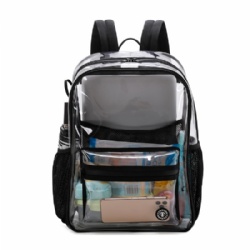 FARMARK Clear Backpack Stadium Approved, Casual Small Daypack Heavy Duty, Transparent Students Bookbag For School, Travel, Work
